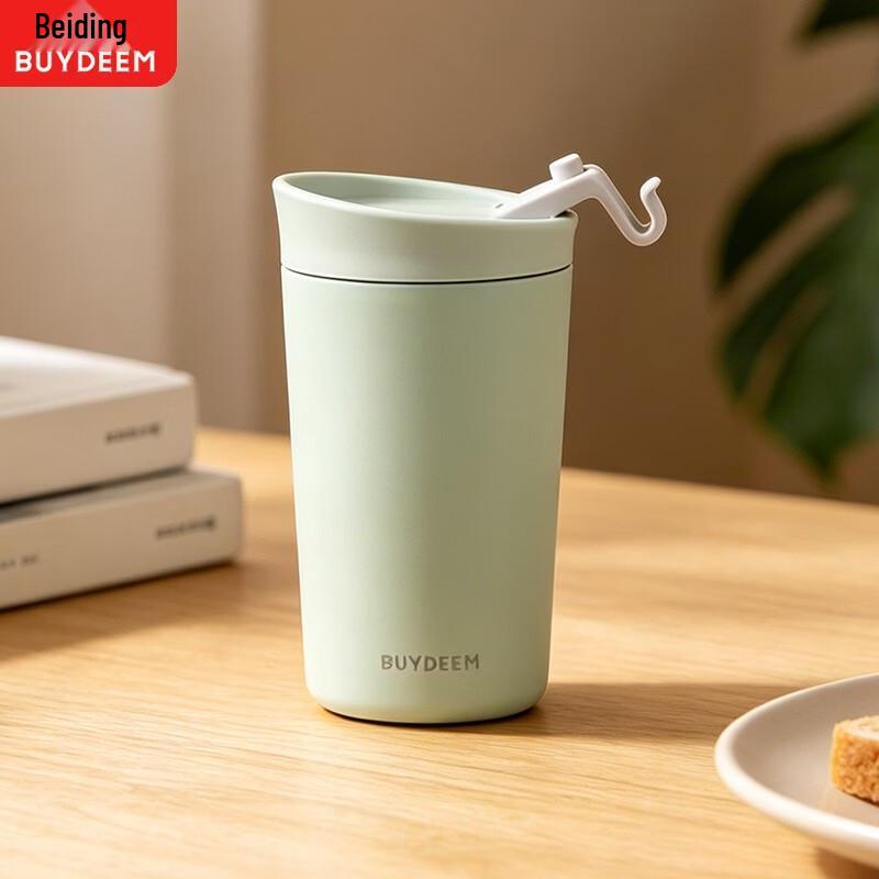 Buydeem Мини-кружка с двойными стенками из нержавеющей стали, портативная, 390 мл