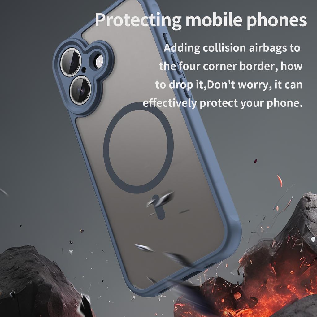 For iPhone 17 Case Compatible with MagSafe Anti Drop PC + TPU Phone Cover