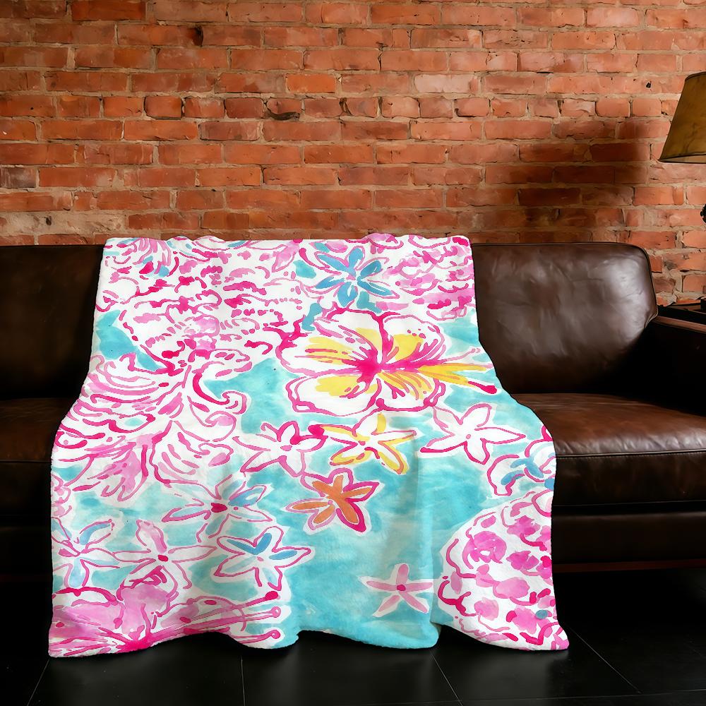 Flower Blanket Cool Fashion Super Warm Comfortable Plush Throw Blanket Child Painting Home Sofa Bedroom Gift