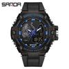 Fashion Sanda Brand New Men's Watches Sports Electronic Wristwatch Waterproof Fluorescent Dual Display Digital Quartz Watch 3173