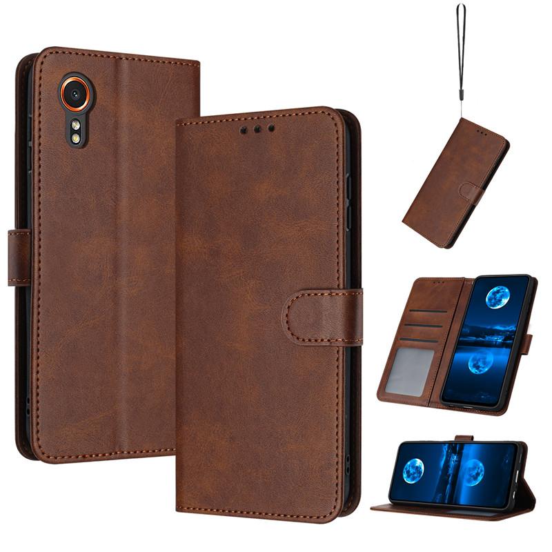 Кожаный чехол-книжка с магнитной застежкой для Samsung Galaxy Xcover 7 6 Pro 2 5 4S 4 Xcover7 G556B Чехол однотонный с ощущением кожи кошелек сумки