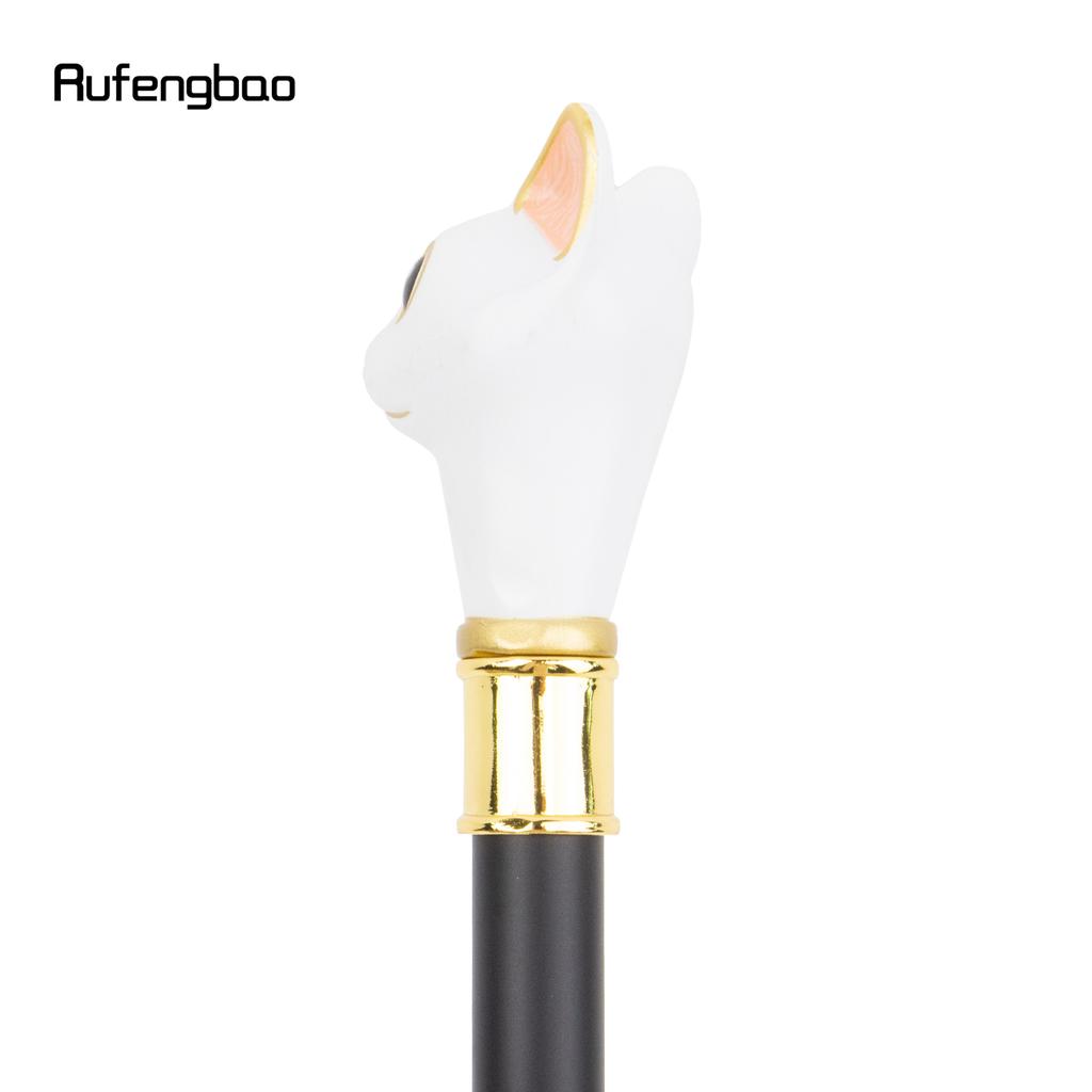 Трость для ходьбы «Котенок» белого золота с рисунком джентльмена, модная трость для ходьбы, трость для ходьбы с набалдашником 93 см