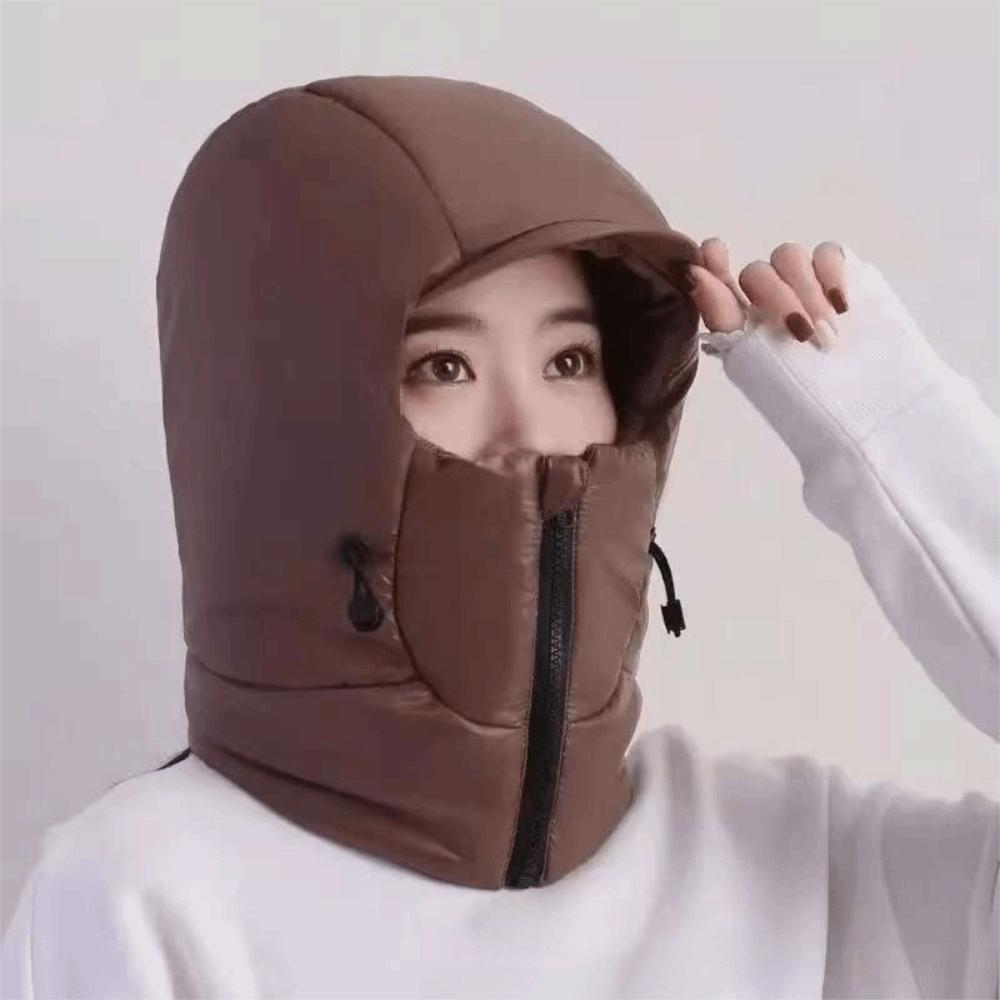 Solid Color Ear Protect Cap Thickened Pullover Cap Winter Cycling Warm Hat Outdoor