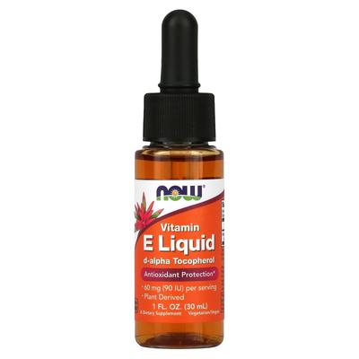 NOW Foods, Жидкий витамин E, 60 мг (90 МЕ), 1 жидкая унция (30 мл)