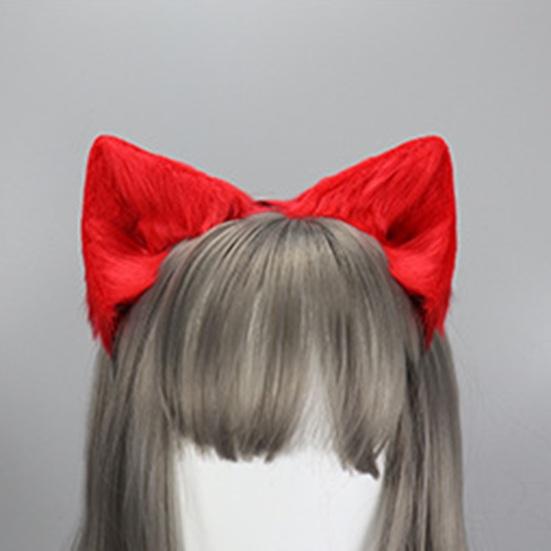 Handmade Simulation Fox Ears Hair Band Movable Cat Ears Hair Hoop Plush Animal Ear Headband Headdress Props