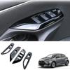 4PCS Car Accessories ABS Car  Window Glass Lift Button Switch Cover Trim Matte Silver Fit For Mazda 2 2022
