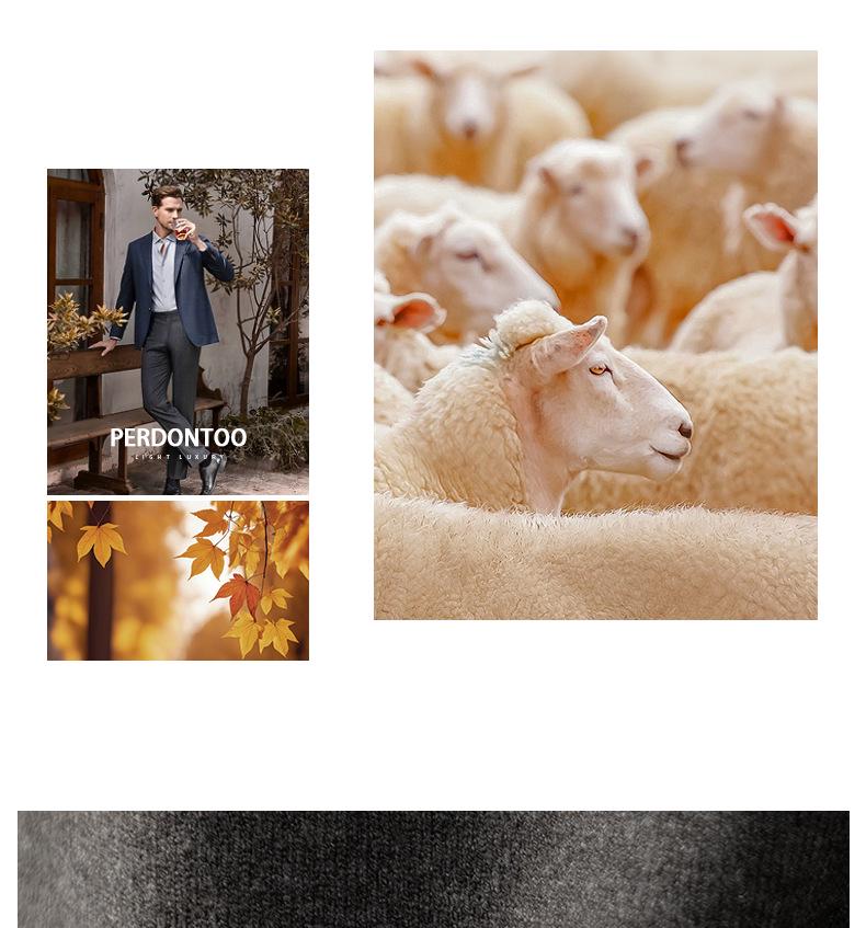 Итальянская легкая роскошь Мужская шерстяная короткорукавная вязаная футболка с высоким воротником для поездок на работу и повседневной носки Осень/Зима