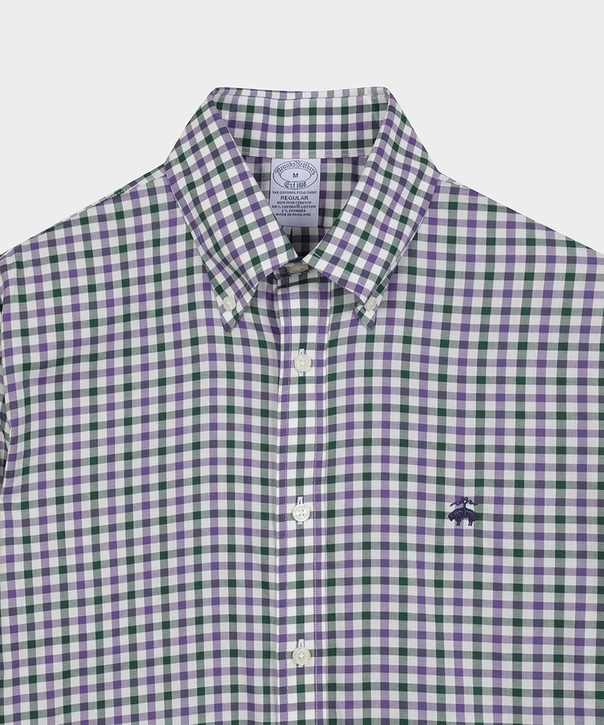 Рубашка в клетку из негладкой твиловой ткани Regular Fit от BROOKS BROTHERS (Темно-зеленый) (Bbthmm9890Jef)
