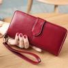 Women 3 Fold Wallet Money Clip High Quality Wristlet Clutch Leather Long Purse Female Card Holder