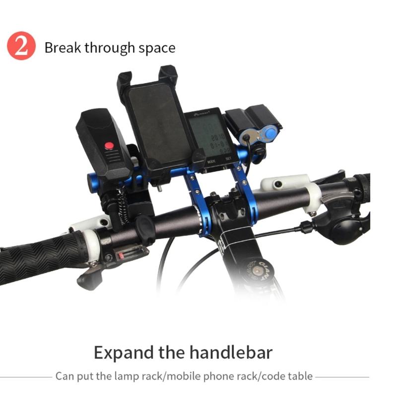 Bike Handlebar Extender Portable Bicycle-Handlebar Extension Double Bike Handlebar Bracket for Holding Bicycle-Headlight