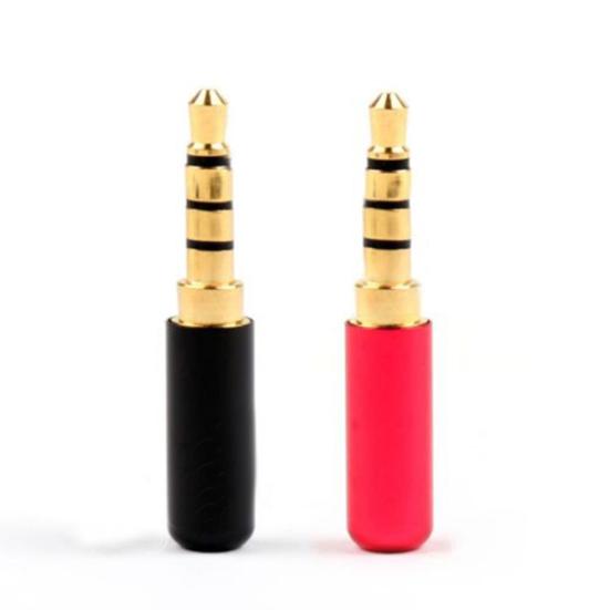 1Pc 3.5mm 4 Pole Gold Plated Solder Audio Jack Plug Connector for Headphone