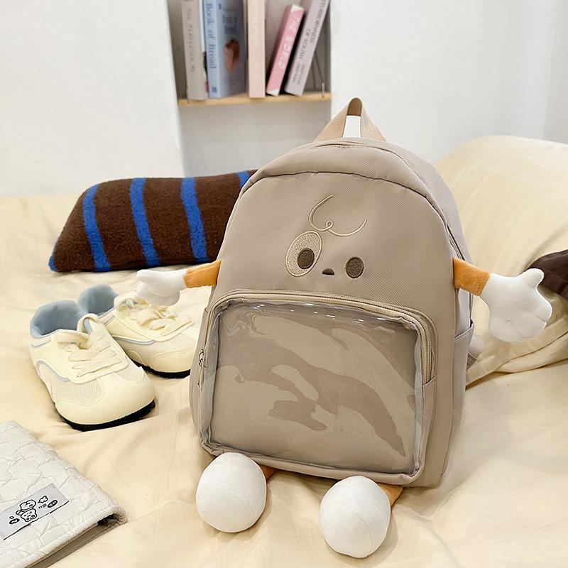 Japaninspired Cute Clear Backpack With Durable Nylon And Large Storage For School