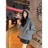 Woman Tops Baggy Autumn and Winter Hoodies Cold Hooded Tweed Sweatshirt for Women Loose Warm Thick Nice Color Sport Y 2k Vintage