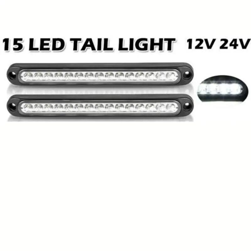 Auto Turn Signal Stop Warning Lamp High Mount 15LED Car Light Bar 12V Red Third Brake Light Rear Light Signal Side Marker