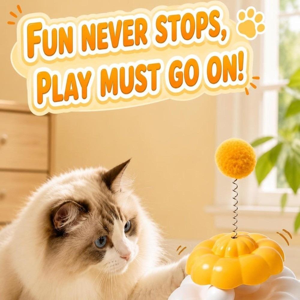 Plush Ball Cat Turntable Toy Spring Toy Tumbler Cat Toy Boredom Relief Activity