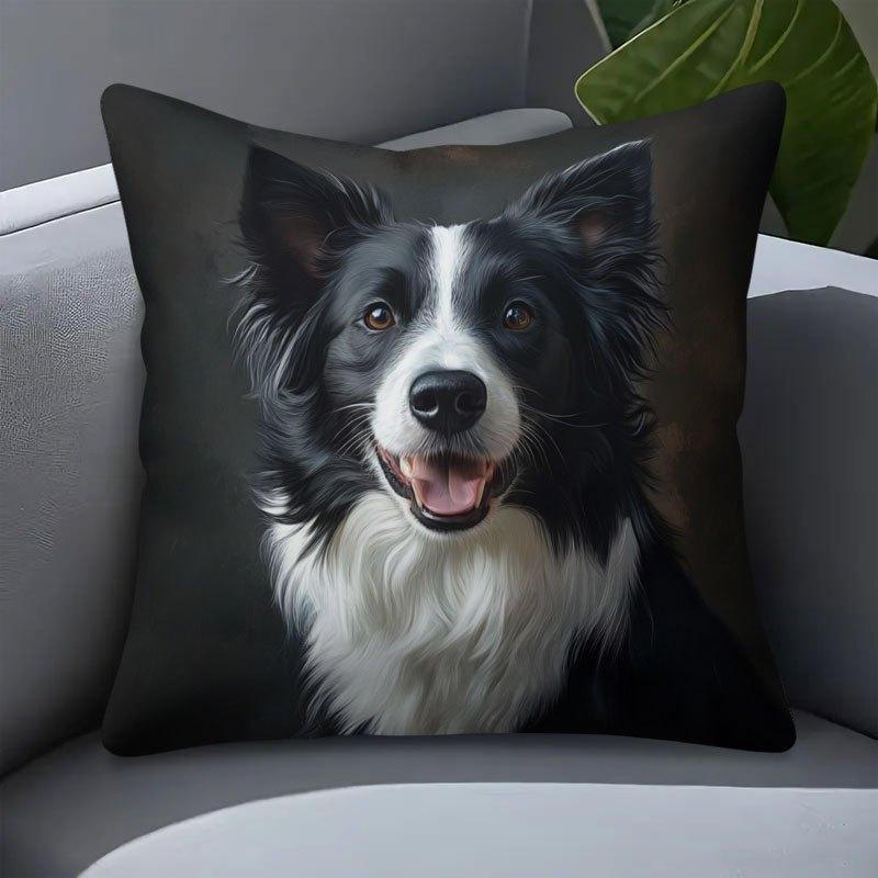 Dog Lover Gift Cushion Pillowcase Pet Portrait Throw Cushion Cover for Home Decor Canvas Print Cute Puppy Photo 40x40cm