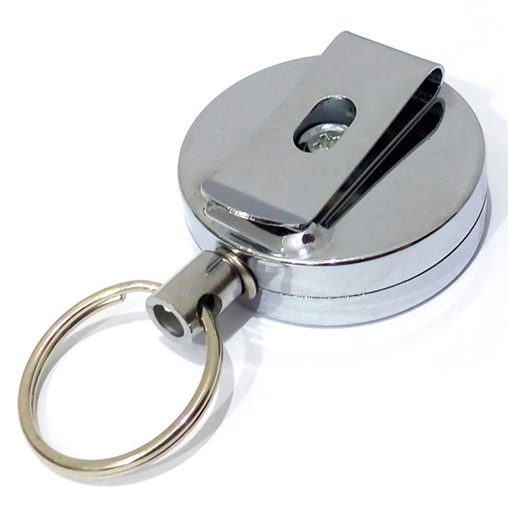 Брелок для ключей с вытяжным металлическим шнуром