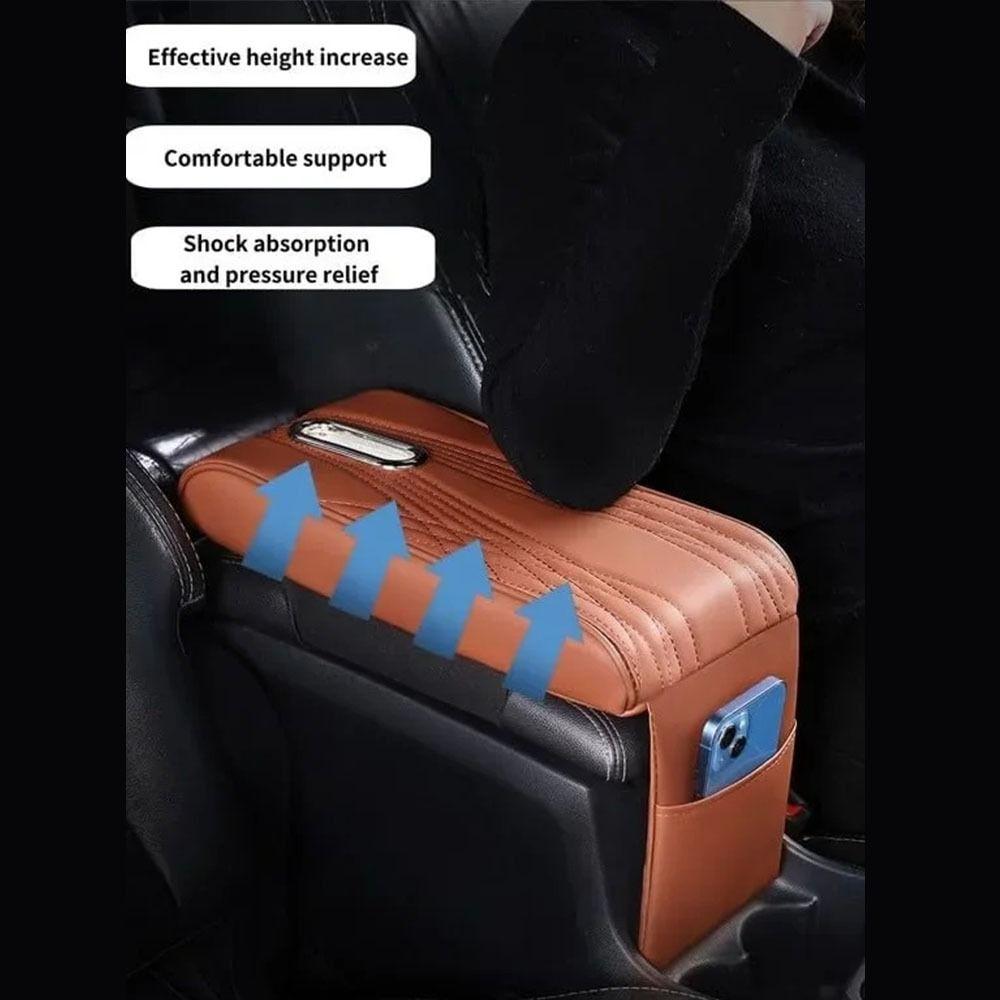 Storage Bag Armrest Heightening Cushion with Tissue Box Auto Armrest Cover Car Armrest Box Trucks