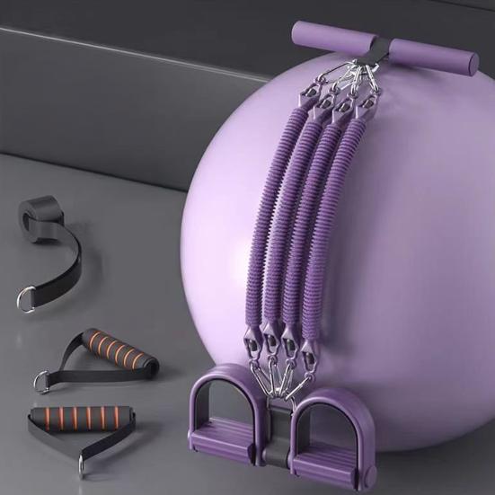 2/3/4-Tube Pedal Puller Resistance Band with Handle Multifunction Elastic Yoga Sit-up