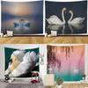 Swan Couple Tapestry Office Living Room Decoration Home Wall Tapestry