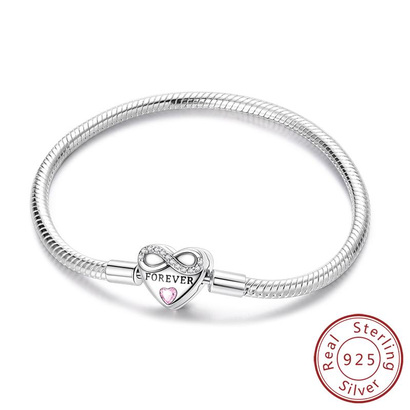 Authentic Original Bracelet High Quality Fine Jewelry Bangle Copper Metal Charm Bead Component Bracelet High Quality Fine Jewelry 17-20CM Love Cross