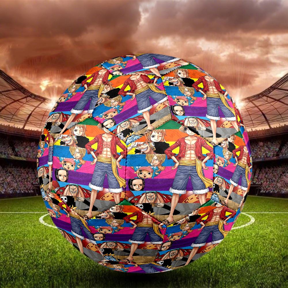 One Piece Print Size 5 Soccer Ball, Standard Match Football for Sports Game and Team Practice, Ideal Gift for Soccer Fans