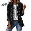 Floral Embellished Blazers Women Bohemia Jacket Open Front Ruffled Turndown Collar Coat Daily Wear Coats Slim Fit Casual Long Sleeve Outwear