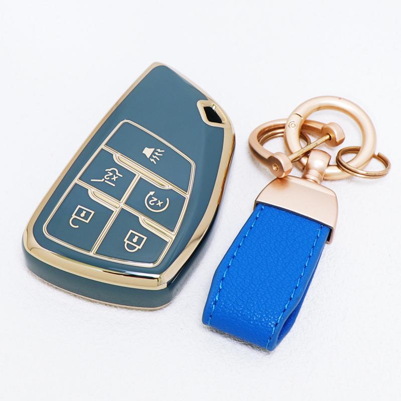 Для GMC Yukon Gold Edge ТПУ Чехол для Брелока Автомобильного Ключа Buick ENVISION S Plus Avenir Chevrolet Tahoe Suburban