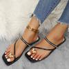 Мода 2025 Ретро Женская Обувь Женские Уличные Пляжные Сандалии Шлепанцы Женские Модные Тапочки Повседневные Однотонные Хрустальные Римские Плоские Шлепанцы Сандалии