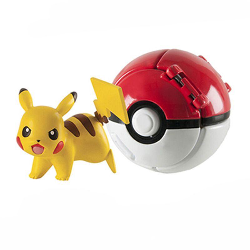 Pokemon Poke Ball Elf Figure Model Toy Pikachu Charmander Litten Rockruff Game Anime Figure