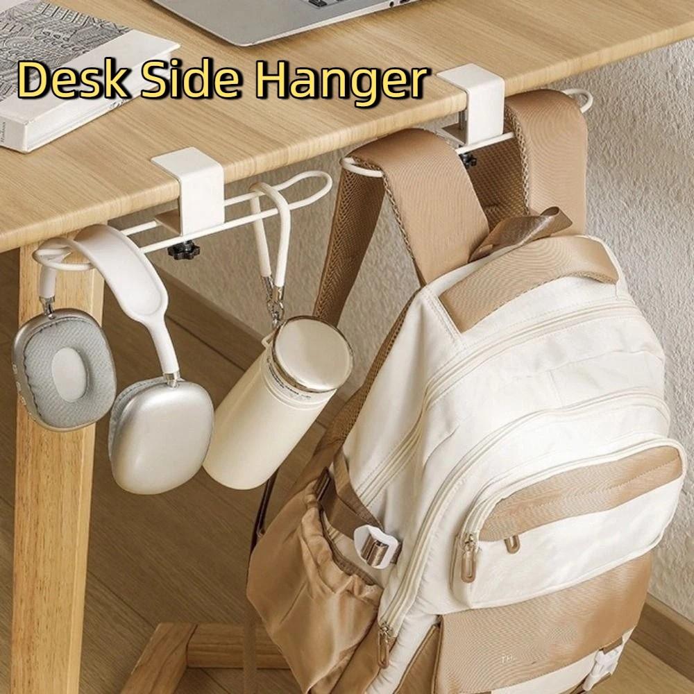 Adjustable Desk Side Bag Hook Detachable Desk Side Handbag Rack Water Cup Holder Hook Umbrella