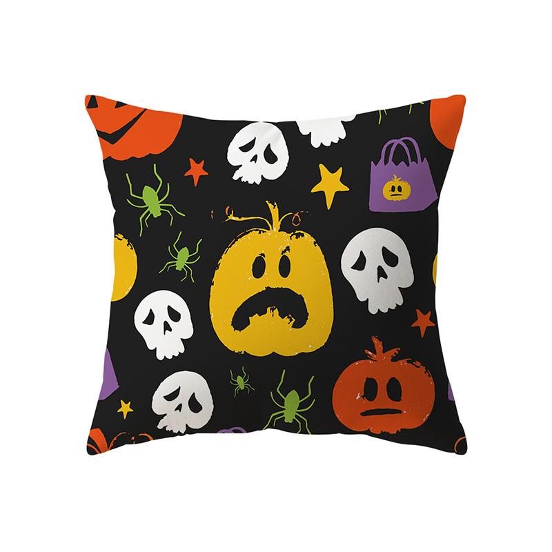Devil Pumpkin Throw Pillow Cover Halloween Theme Throw Pillow Cover Sofa Chair Bed Cushion Cover Home Decor