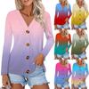 Women's Fashion Casual Print Button-down Shirt Long Sleeve Tops