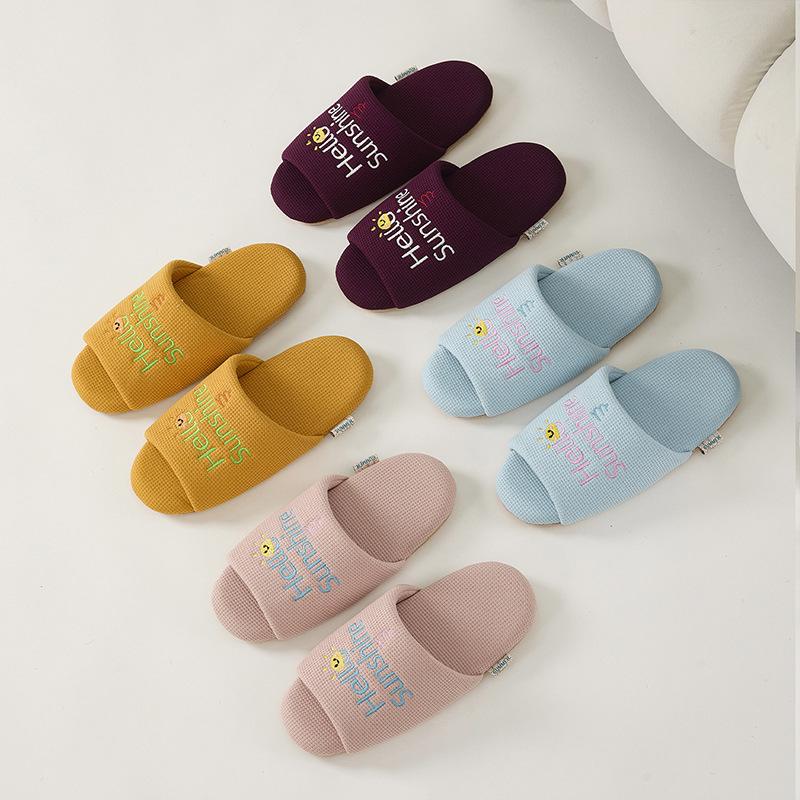Silent silent slippers women's indoor home household does not hurt the floor soft bottom couple four seasons cool slippers men