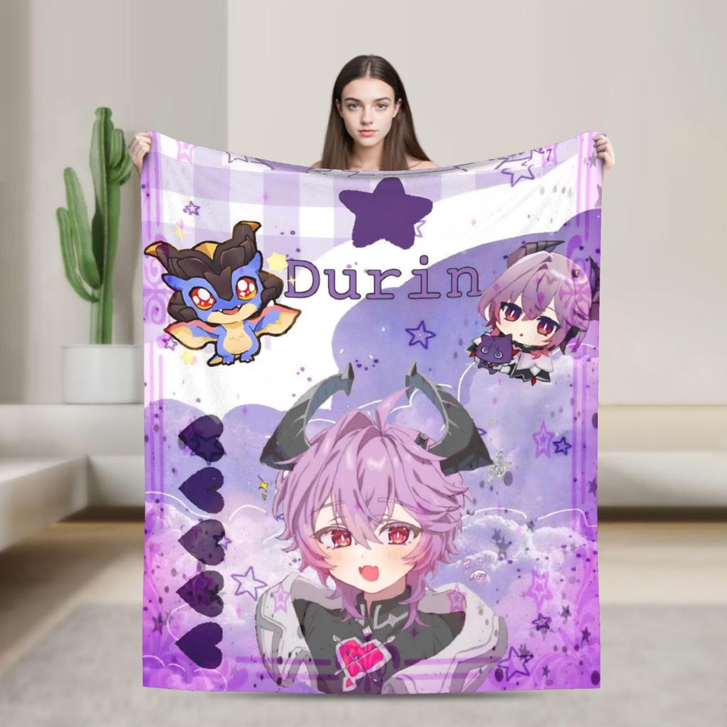 Genshin Impact Durin Game Blankets Fleece All Season Multi-function Super Soft Throw Blankets for Sofa Outdoor Bedspread