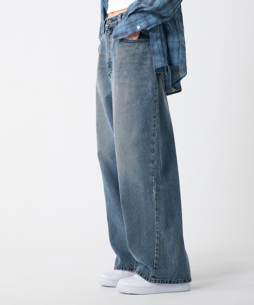 UNKNOWN PLANET Vintage Semi-Wide Denim Pants Washed Blue