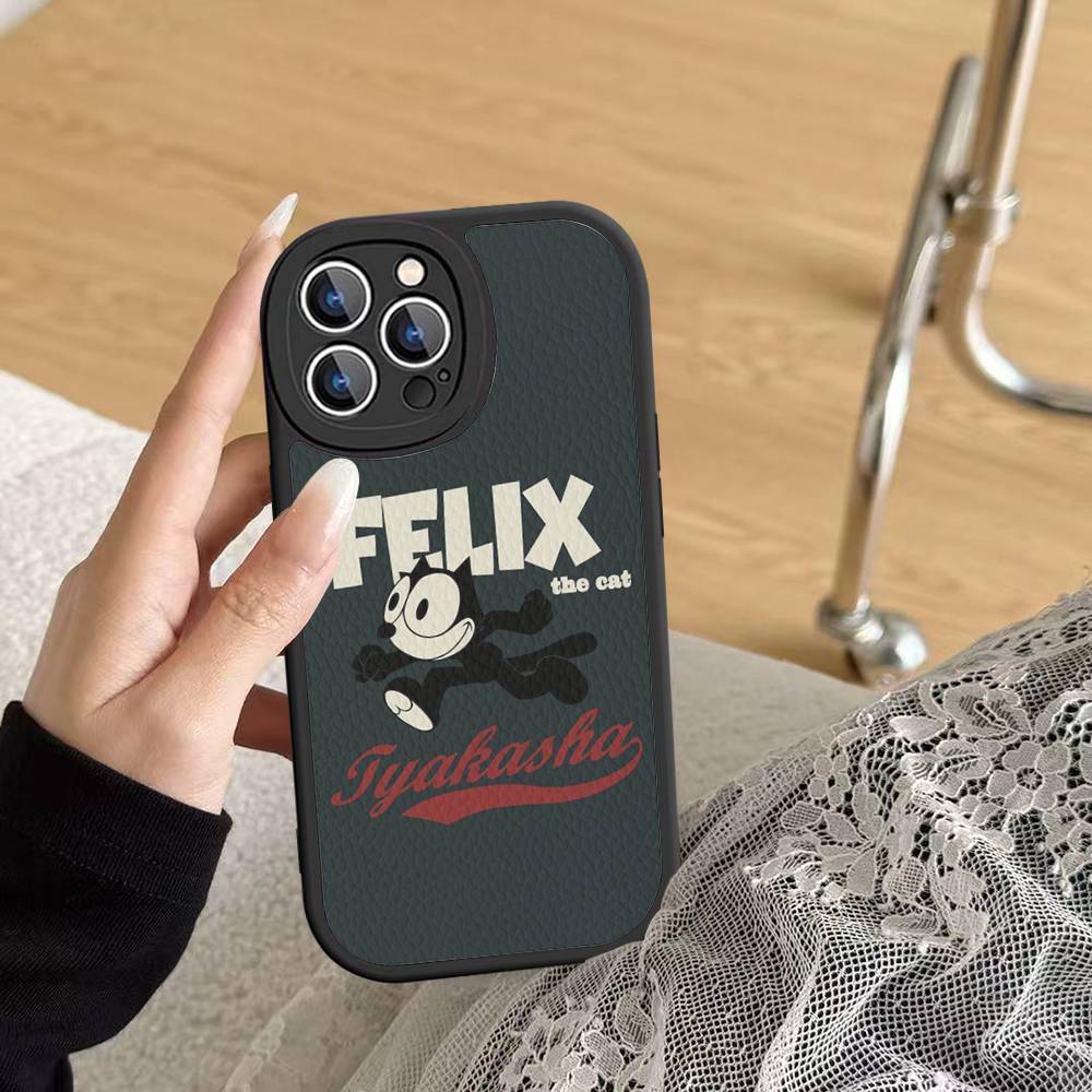 Аниме Мультфильм F-felix Милый Кот Чехол для Телефона Жесткая Кожа Для IPhone 16 15 14 13 12 Mini 11 14 Pro Max Xs X Xr 7 8 Plus Fundas