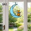 Acrylic Cat Suncatcher Hanging Pendant with Chain, Animal Ornament for Window Light Translucent Wall Decor, Cute Lover Gift Home Room Decoration Decor