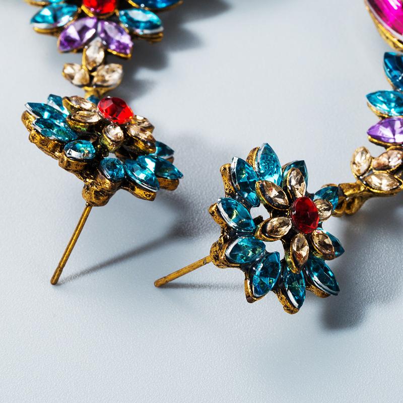 Женские серьги-капли в этническом богемном стиле, серьги-подвески из титанового стального сплава, акриловые красочные травяные хрустальные цветы, геометрические украшения для ушей