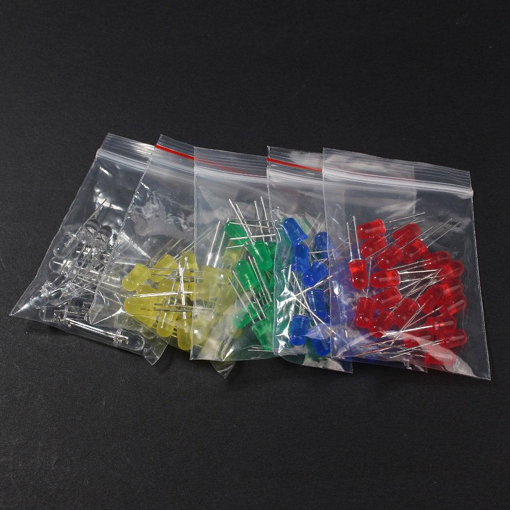 Набор суперярких 5-мм светодиодов - 50-100 шт. синего, зеленого, красного, желтого, белого цветов для DIY электронных проектов