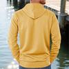 Men Hoodie Jacquard Texture Hooded Drawstring Long Sleeve Pullover Tops with Front Pocket Solid Color Spring Autumn Tops