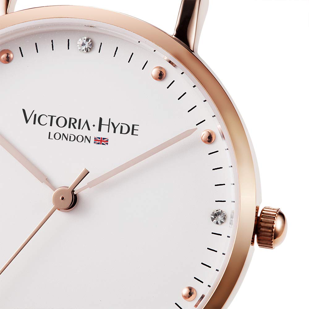 Простые японские кварцевые повседневные водонепроницаемые часы, модные часы с сетчатым ремешком из нержавеющей стали, подарок [VICTORIA HYDE] для женщин (Золото)