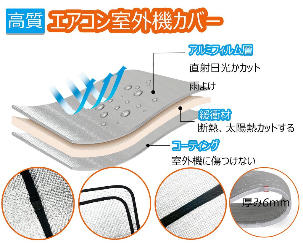 Set of 3 Air Conditioner Outdoor Unit 6mm Rain Easy Energy Saving Covers, 80x40cm, Thick, Double-Sided Aluminum, Sunshade, Protection, Installation,