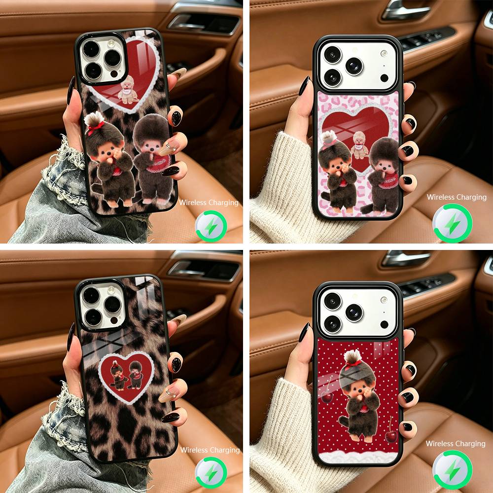 Cute M-monchhichis-s Wireless charging phone case compatible with iPhone 17/16/15/14/13/12/11