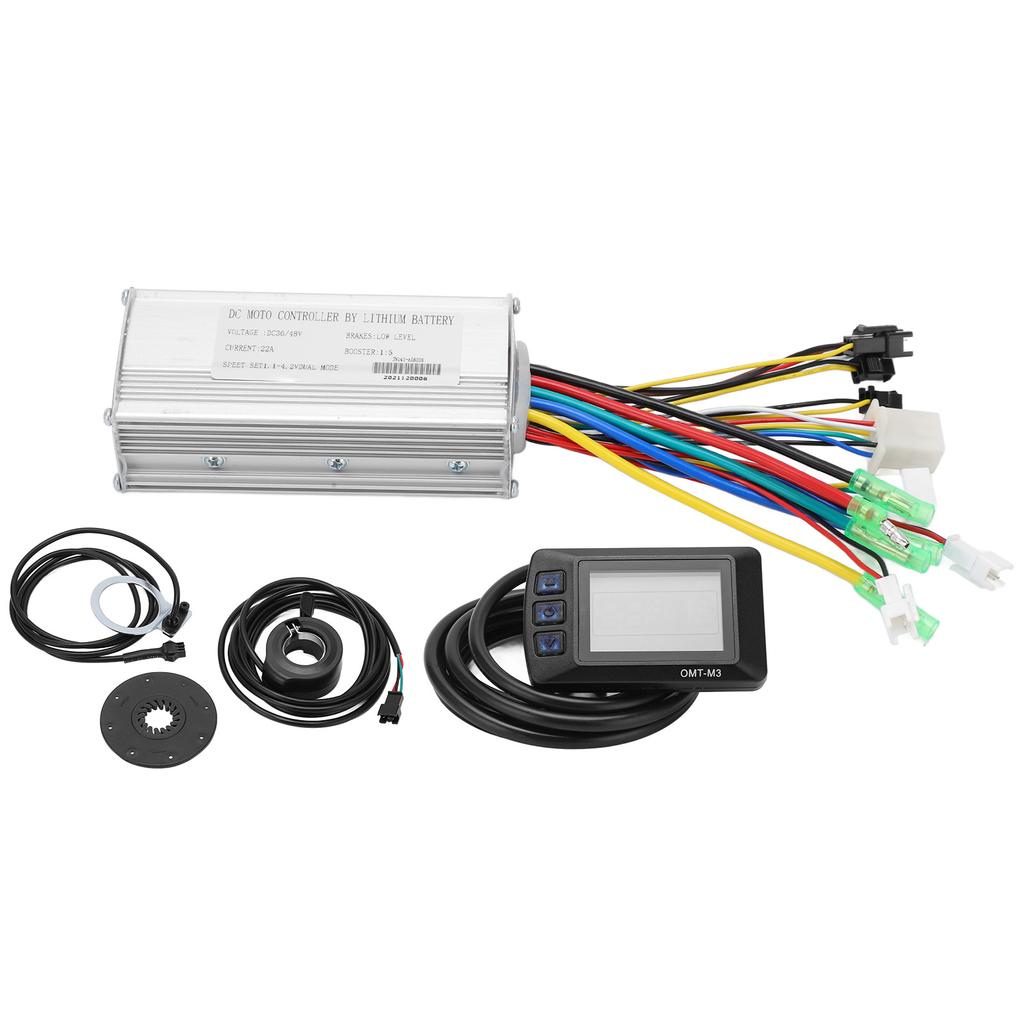 Electric Bike 22A Controller 36V 48V Common Speed Controller with OMTM3 Display Panel for 500W Motor