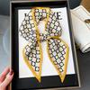 Women Silk Headbands Hair Ribbon Fashion Print 100x9.5cm Chic Skinny Tie Lady Bag Scarves Accessories Choker Bands