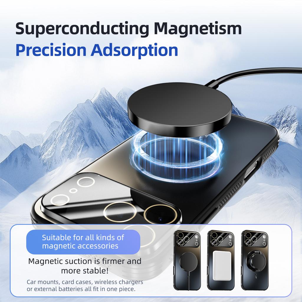 ABEEL For iPhone 17 Pro Magnetic Case TPU PC Cooling Matte Phone Back Cover with Lens Film