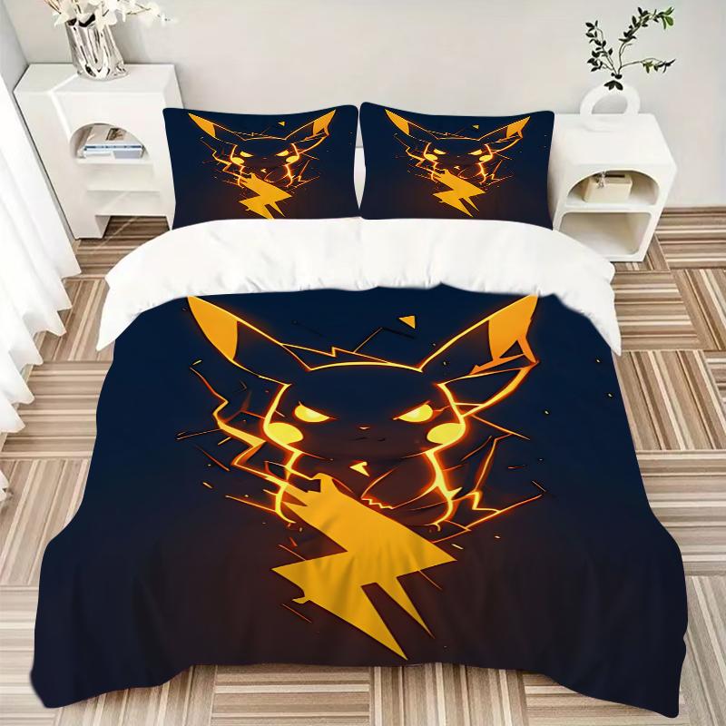 3Pcs Electric Fox Energy Bedding Set Soft Fabric Duvet Cover Pillowcases Home Christmas Xmas Halloween Gift 1 Duvet Cover 2 Pillowcase N1241
