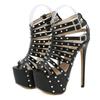 Fashion Sexy Peep Toe Women Shoes 2025 New Summer Platform High Heels Sandals for Women Fashion Rivet Decoration Party Pole Dance Shoes