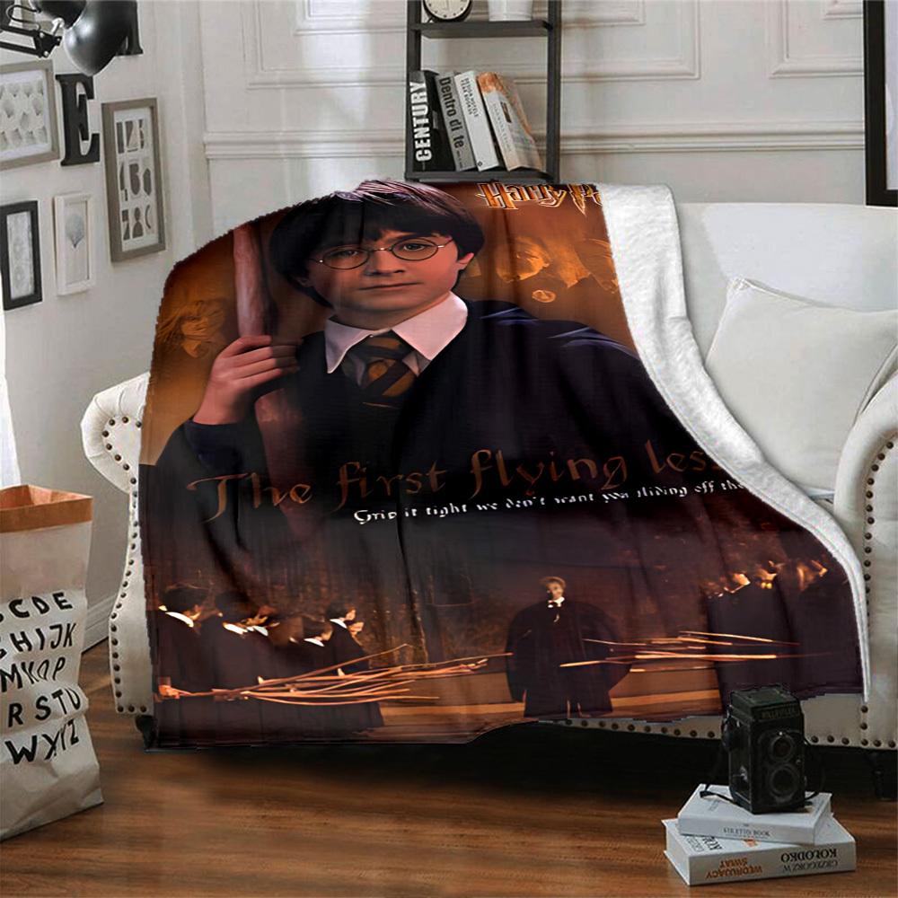 1pc Harry Potter The first flying lesson Flannel Blanket Soft Warm Throw for Home, Office, Travel, All-Season Cozy Bedding GiftL1231
